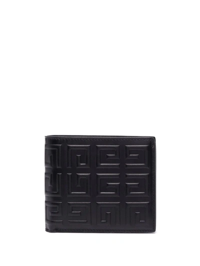 Shop Givenchy Embossed Logo Leather Wallet In Black