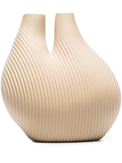 Shop Hay W&s Asymmetric Ribbed Vase In Neutrals