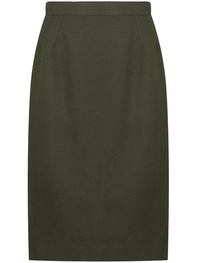 Pre-owned Gucci 1990s High-waisted Pencil Skirt In Green