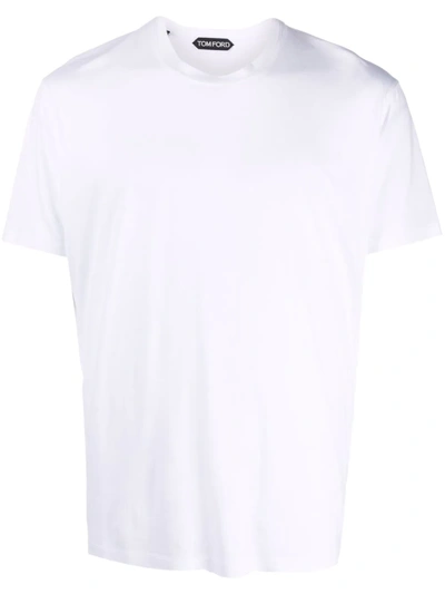 Shop Tom Ford Crew-neck Short-sleeve T-shirt In Weiss