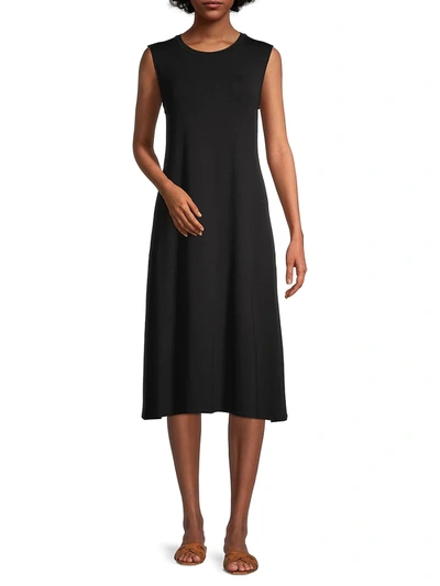 Shop Eileen Fisher Sleeveless Midi Dress In Black