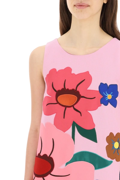 Shop Dolce & Gabbana Mini Dress With Flowers In Pink
