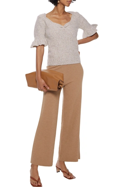 Shop Nicholas Eloria Donegal Wool-blend Top In Taupe