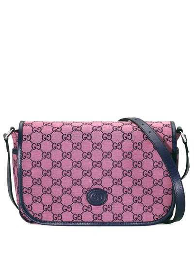 Shop Gucci Gg Canvas Messenger Bag In Pink