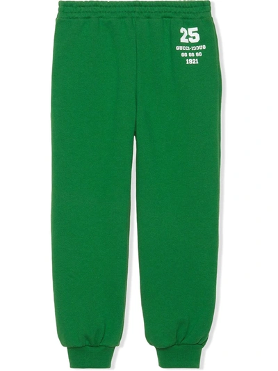 Shop Gucci Number Logo-print Track Trousers In Green