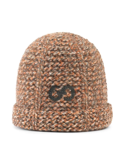 Shop Gucci Gg Knitted Beanie Hat In Green