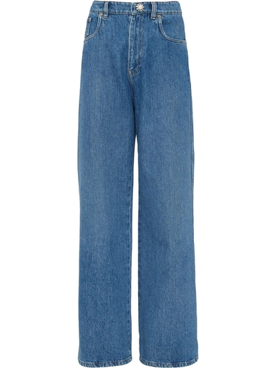 Shop Miu Miu High-waist Wide-leg Jeans In Blue