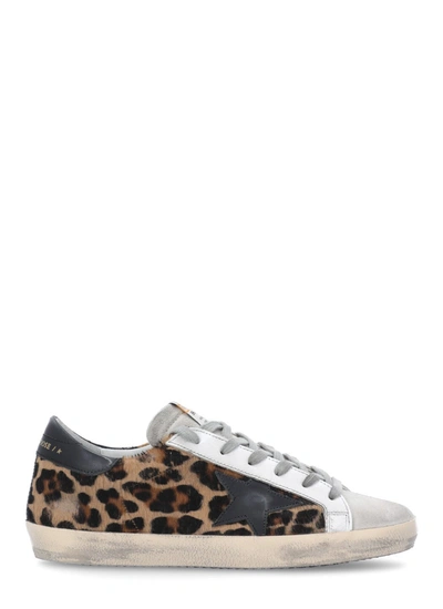 Golden Goose Mid-star Sneakers In Leopard Print Pony Hair And Suede In Spotted