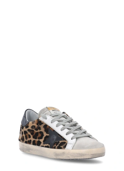 Golden Goose Mid-star Sneakers In Leopard Print Pony Hair And Suede In Spotted