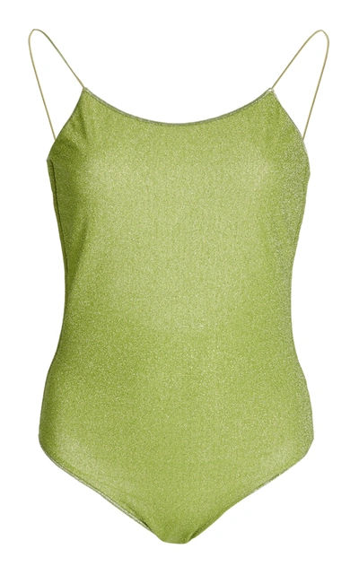Shop Oseree Women's Lumière Metallic One-piece Swimsuit In Green