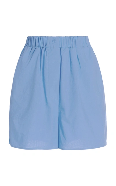 Shop The Frankie Shop Women's Lui Organic Cotton Boxer Shorts In Blue,white
