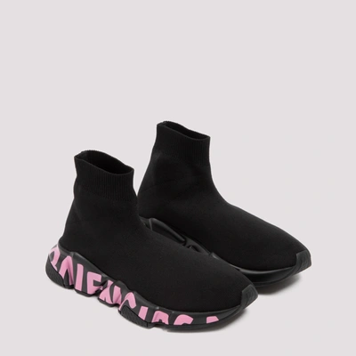 Shop Balenciaga Speed Graffiti Sneakers Shoes In Black