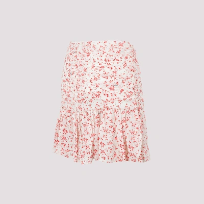 Shop Ganni Mini Printed Skirt In Pink &amp; Purple