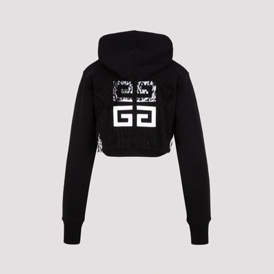 Shop Givenchy Cotton Logo Hoodie Sweatshirt In Black