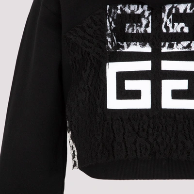 Shop Givenchy Cotton Logo Hoodie Sweatshirt In Black