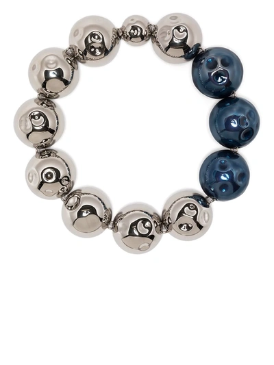Shop Marni Two-tone Spherical-design Necklace In Silber