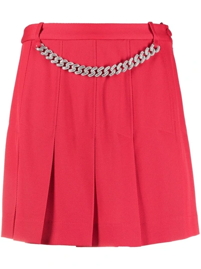 Shop Giuseppe Di Morabito Chain-link Trim Pleated Skirt In Rot
