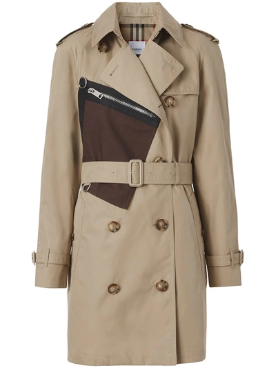 Burberry Pocket-detail Technical Gabardine Trench Coat In Nude