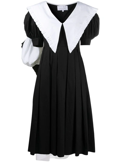 Shop Natasha Zinko Prairie Collar Double Dress In Black