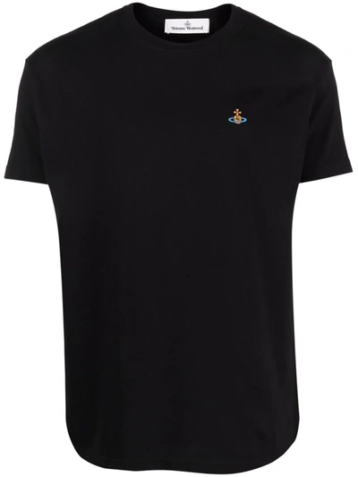 Shop Vivienne Westwood Orb-detail Short-sleeved T-shirt In Black