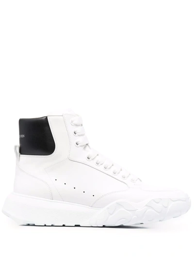 Shop Alexander Mcqueen Court High-top Sneakers In White