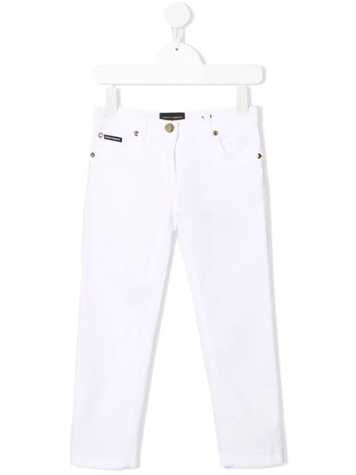 Shop Dolce & Gabbana Mid-rise Skinny Jeans In White