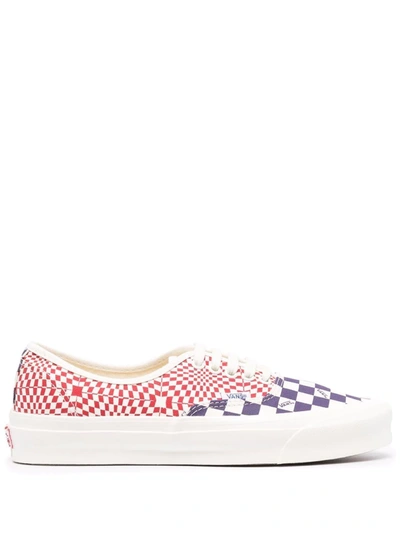 Shop Vans Authentic Lx Checked Sneakers In Weiss