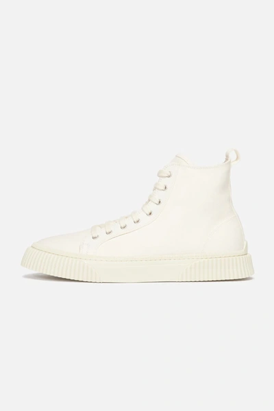 Shop Ami Alexandre Mattiussi High-top Sneakers With Textured Sole In Neutrals