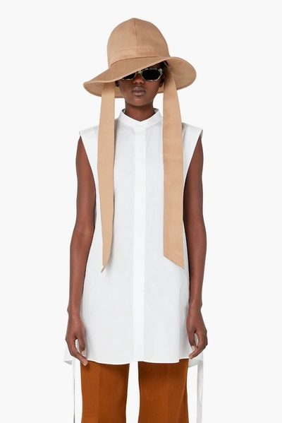 Shop Ami Alexandre Mattiussi Sleeveless Shirt With Buttoned And Belted Back In White