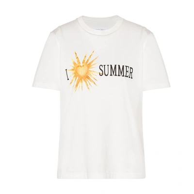 Shop Alberta Ferretti Logo Printed T-shirt In Bianco