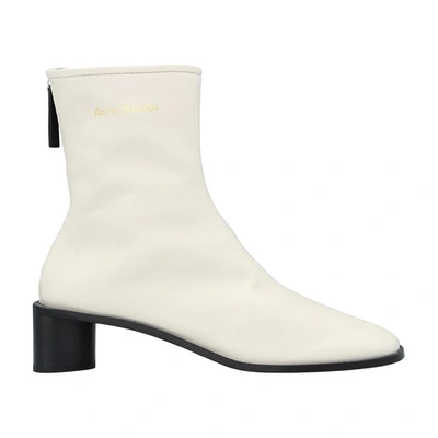 Shop Acne Studios Bertine Ankle Boots In Off White Black