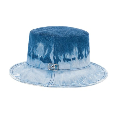 Shop Alberta Ferretti Oceanic Tie Dye I Love Summer Bucket Hat In Blu
