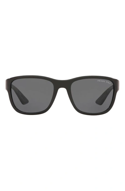 Shop Prada 59mm Square Sunglasses In Black