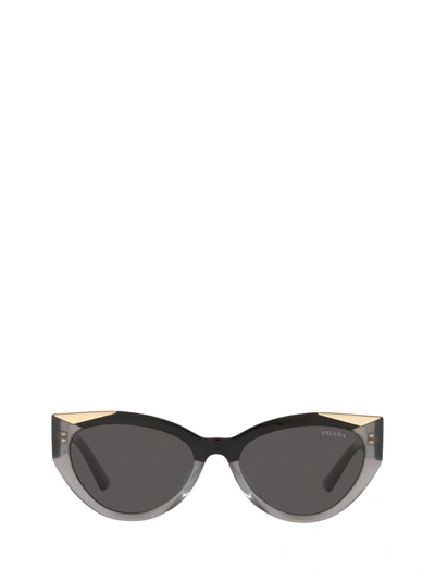Shop Prada Pr 03ws Black & Opal Grey Sunglasses