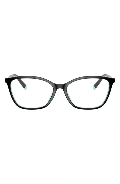 Shop Tiffany & Co 54mm Butterfly Optical Glasses In Solid Black