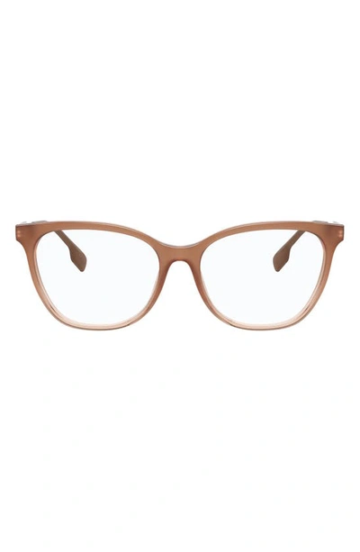 Shop Burberry 53mm Square Optical Glasses In Brown Grey