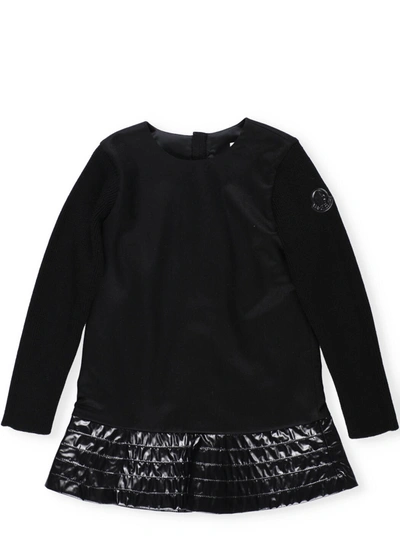 Shop Moncler Virgin Wool Dress In Black