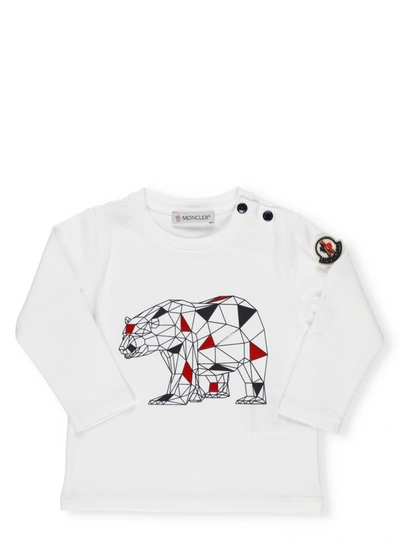Shop Moncler Printed T-shirt In White