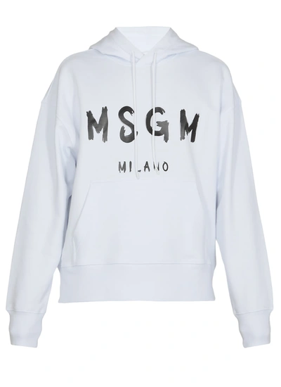 Msgm Cotton Sweatshirt In White