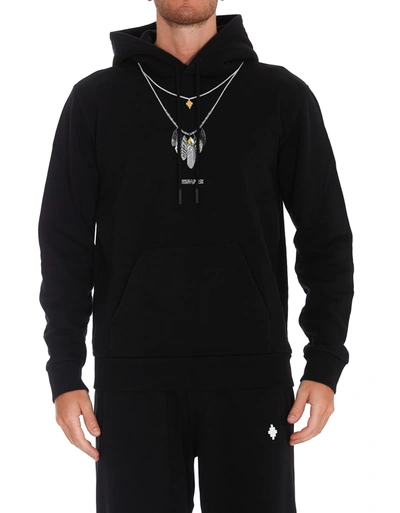 Shop Marcelo Burlon County Of Milan Feathers Necklace Hoodie In Black