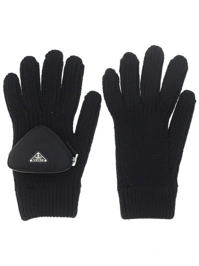 Shop Prada Gloves In Nero