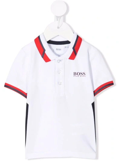 Shop Bosswear Logo-print Cotton Polo Shirt In White