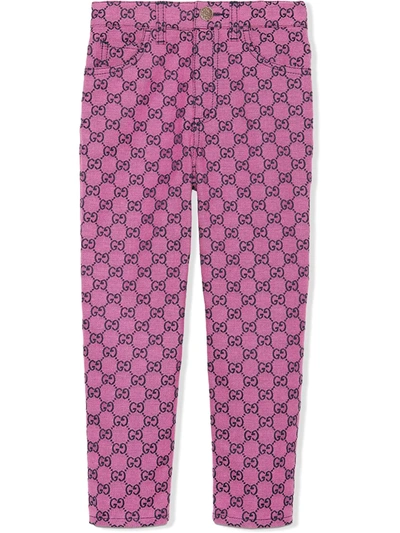 Shop Gucci Gg Canvas Jeans In Pink