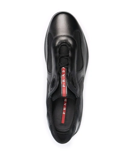 Shop Prada New America's Cup Sneakers In Nero+mimetico