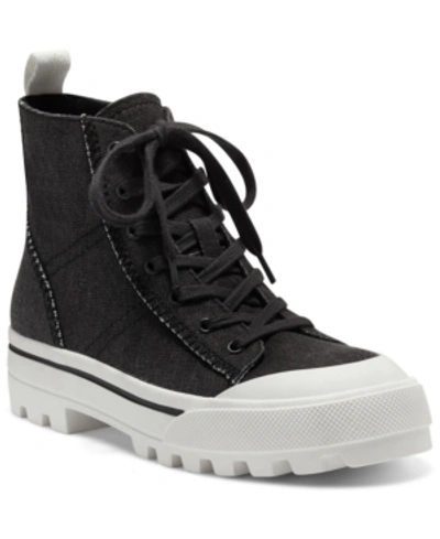 Shop Lucky Brand Women's Eisley Lace-up High-top Sneakers Women's Shoes In Black