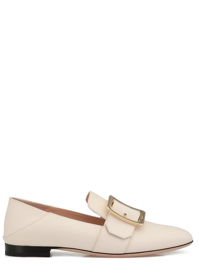 Shop Bally Janelle Buckled Loafers In White