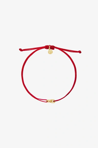Shop Anine Bing String Link Bracelet In 14k Gold And Red In 14k Yellow Gold