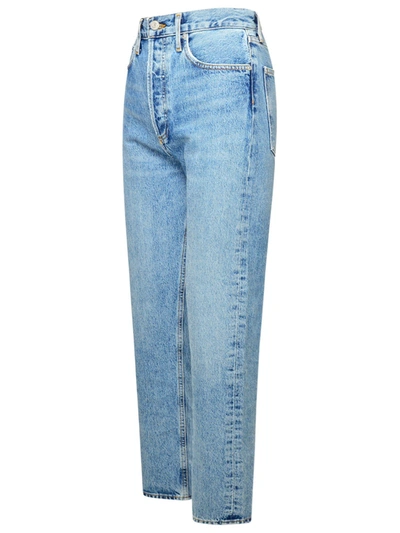 Shop Agolde Light Blue Cotton 90�s Pinch Waist Jeans