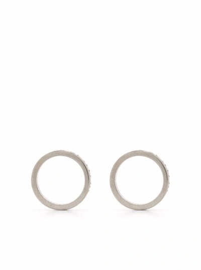 Shop Maison Margiela Numbers Engraved Ring Earrings In Silver