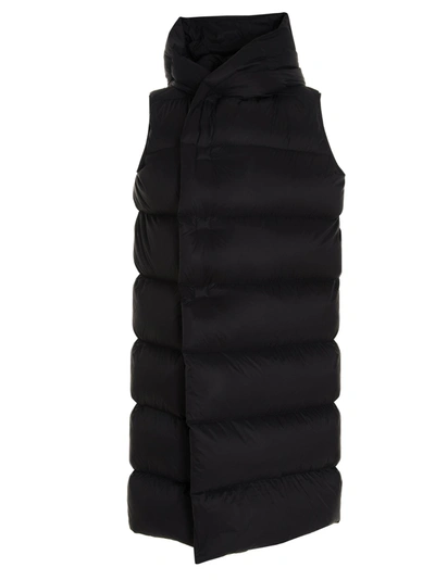 Shop Rick Owens Hooded Liner Down Vest In Black